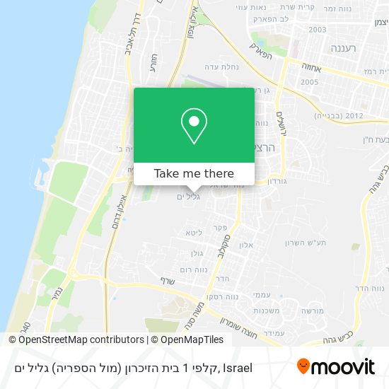 קלפי 1 בית הזיכרון (מול הספריה) גליל ים map