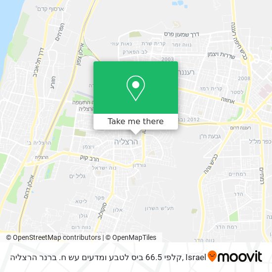 קלפי 66.5 ביס לטבע ומדעים עש ח. ברנר הרצליה map