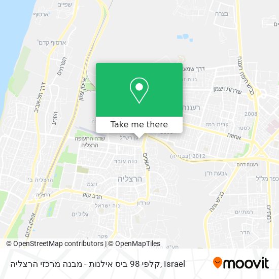 קלפי 98 ביס אילנות - מבנה מרכזי הרצליה map