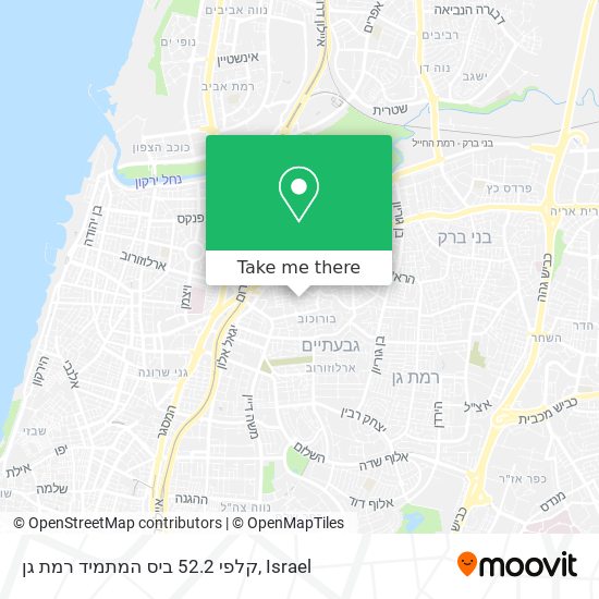 Карта קלפי 52.2 ביס המתמיד רמת גן