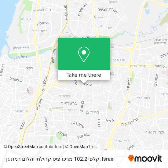 Карта קלפי 102.2 מרכז פיס קהילתי יהלום רמת גן