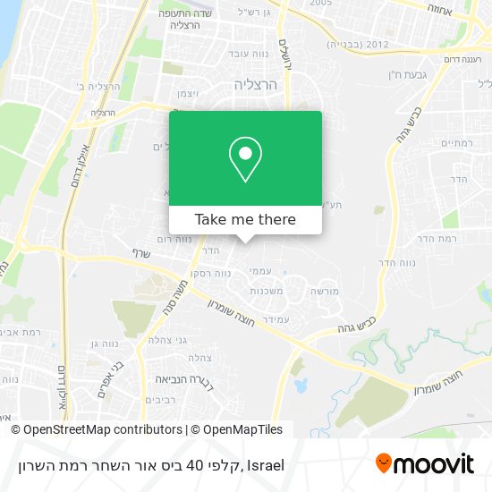 Карта קלפי 40 ביס אור השחר רמת השרון