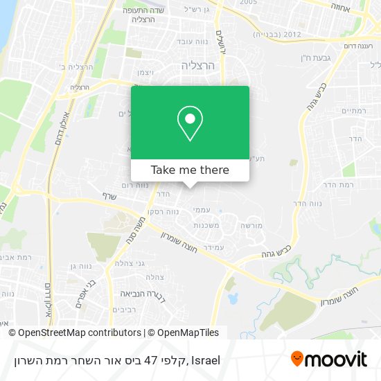 Карта קלפי 47 ביס אור השחר רמת השרון