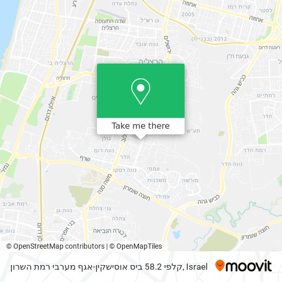 קלפי 58.2 ביס אוסישקין-אגף מערבי רמת השרון map