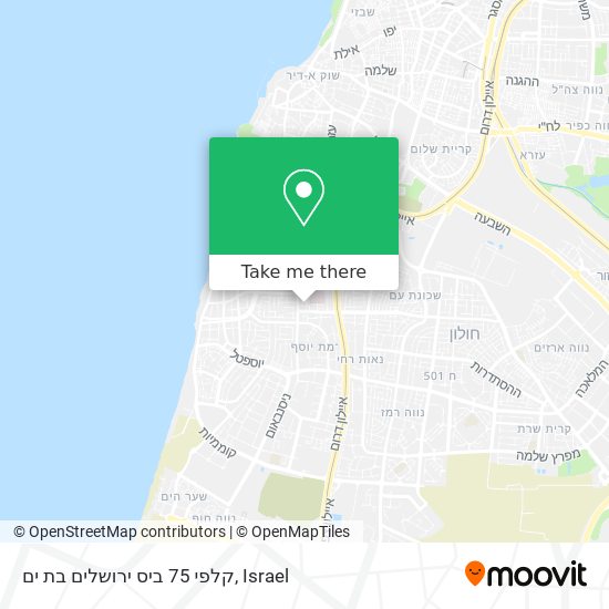 קלפי 75 ביס ירושלים בת ים map