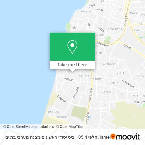 קלפי 105.4 ביס יסודי ראשונים-מבנה מערבי בת ים map