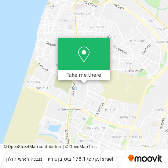 Карта קלפי 178.1 ביס בן גוריון - מבנה ראשי חולון