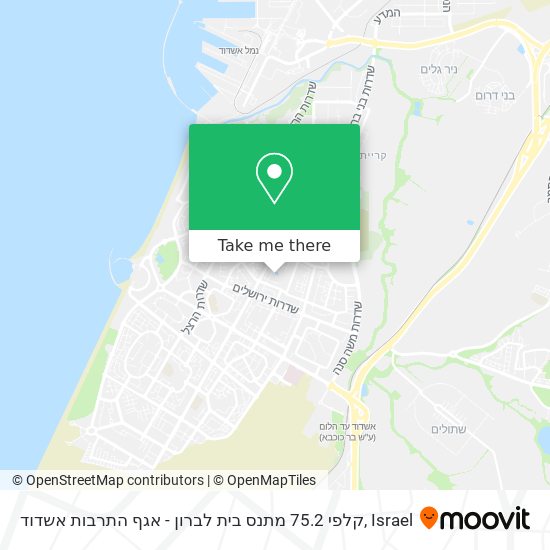 קלפי 75.2 מתנס בית לברון - אגף התרבות אשדוד map