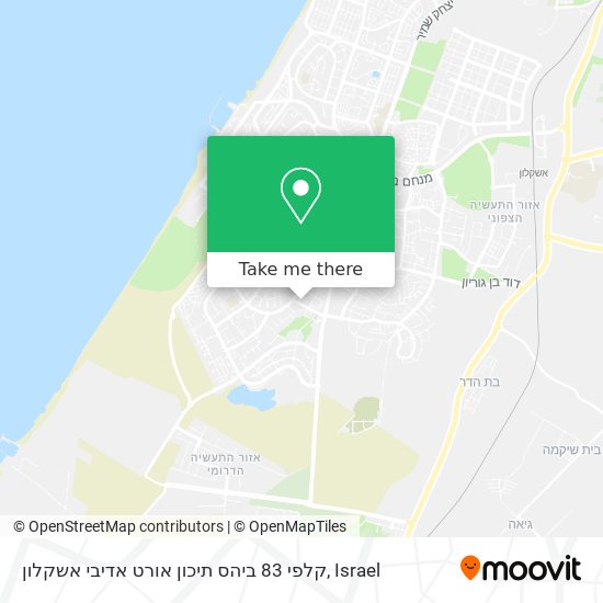 Карта קלפי 83 ביהס תיכון אורט אדיבי אשקלון