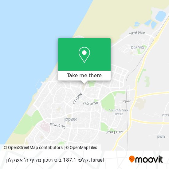 Карта קלפי 187.1 ביס תיכון מקיף ה' אשקלון