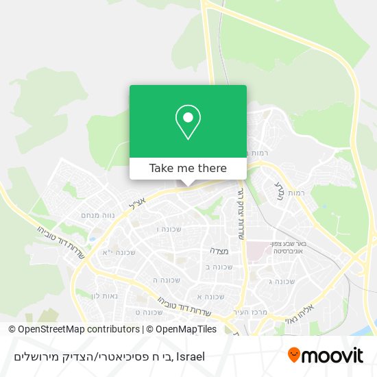 בי ח פסיכיאטרי/הצדיק מירושלים map
