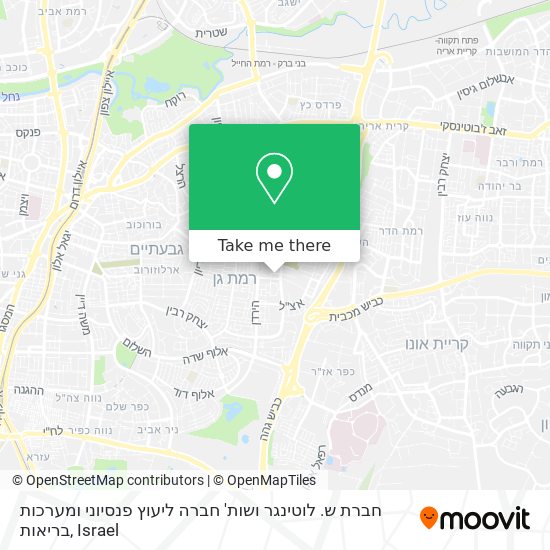 Карта חברת ש. לוטינגר ושות' חברה ליעוץ פנסיוני ומערכות בריאות