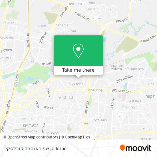 Карта גן שפירא/הרב קובלסקי