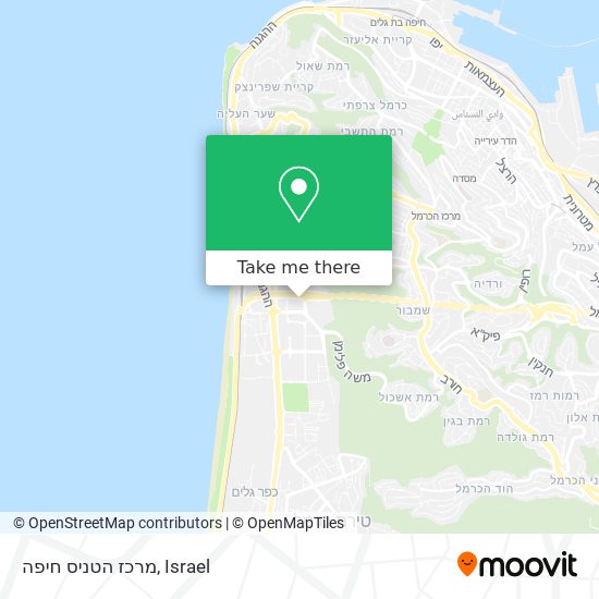 Карта מרכז הטניס חיפה