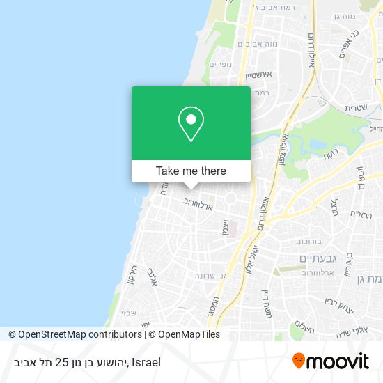 Карта יהושוע בן נון 25 תל אביב