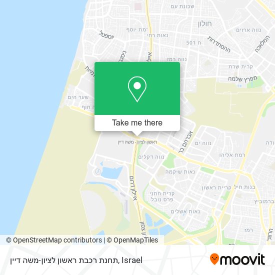 Карта תחנת רכבת ראשון לציון-משה דיין