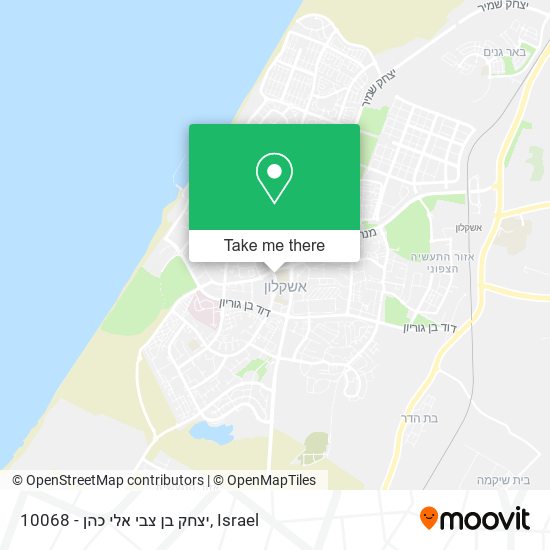 Карта 10068 - יצחק בן צבי אלי כהן