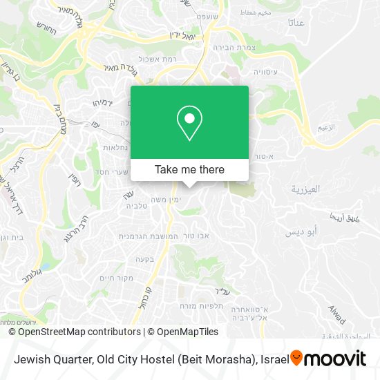 Jewish Quarter, Old City Hostel (Beit Morasha) map