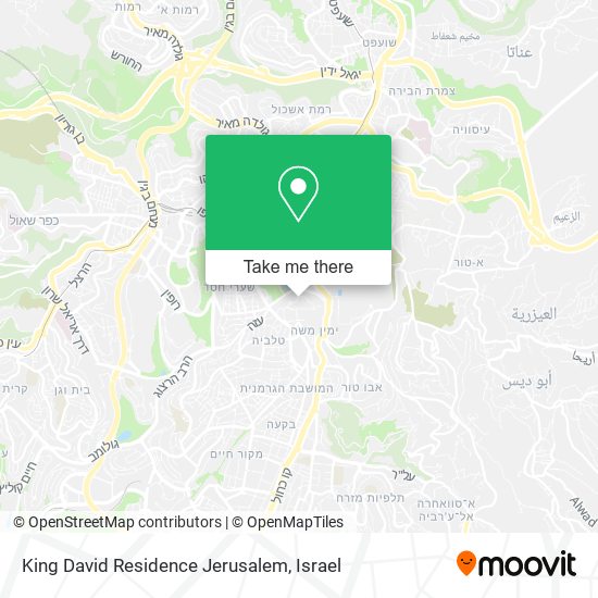 King David Residence Jerusalem map