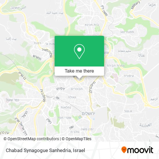 Chabad Synagogue Sanhedria map