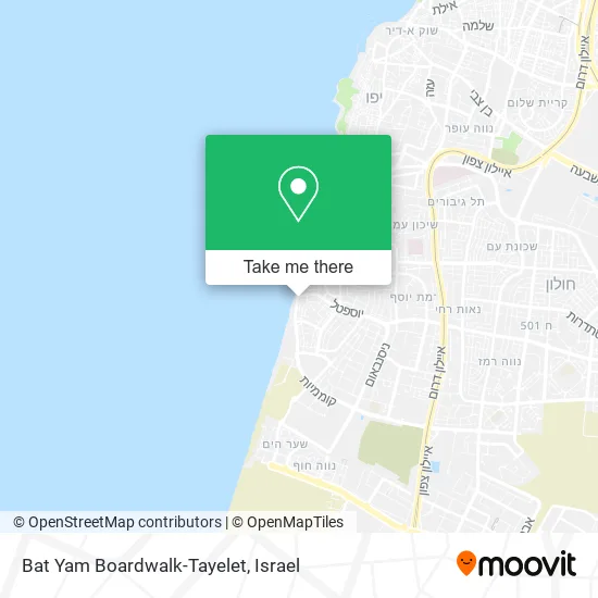 Карта Bat Yam Boardwalk-Tayelet