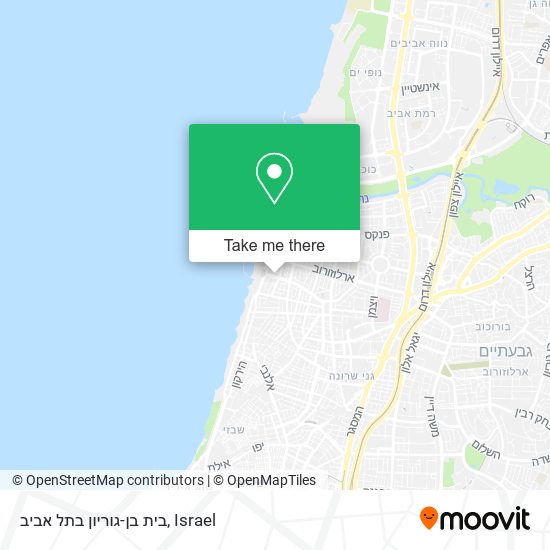 Карта בית בן-גוריון בתל אביב