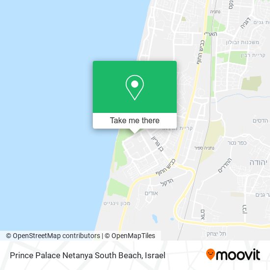 Prince Palace Netanya South Beach map