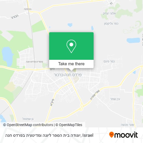 יוגודה בית הספר ליוגה ומדיטציה בפרדס חנה map