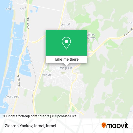 Zichron Yaakov, Israel map