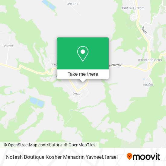 Nofesh Boutique Kosher Mehadrin Yavneel map