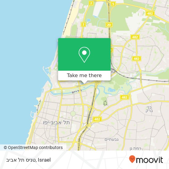 Карта טניס תל אביב
