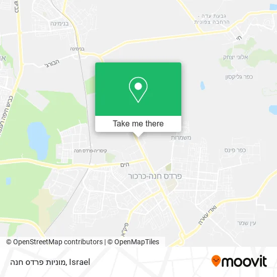 Карта מוניות פרדס חנה
