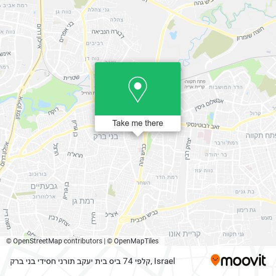 Карта קלפי 74 ביס בית יעקב תורני חסידי בני ברק