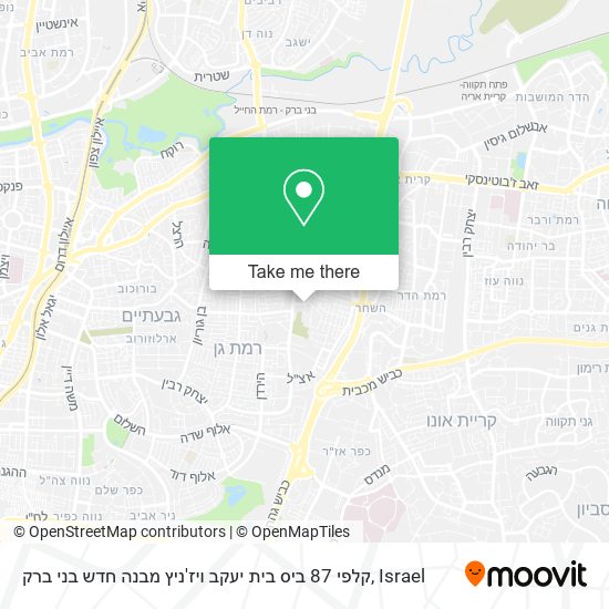 Карта קלפי 87 ביס בית יעקב ויז'ניץ מבנה חדש בני ברק
