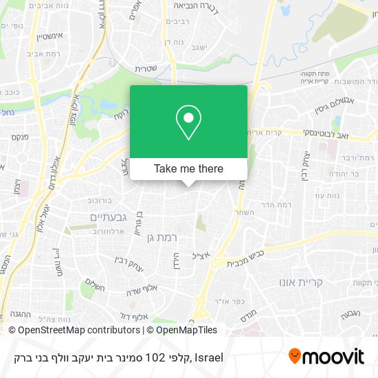קלפי 102 סמינר בית יעקב וולף בני ברק map