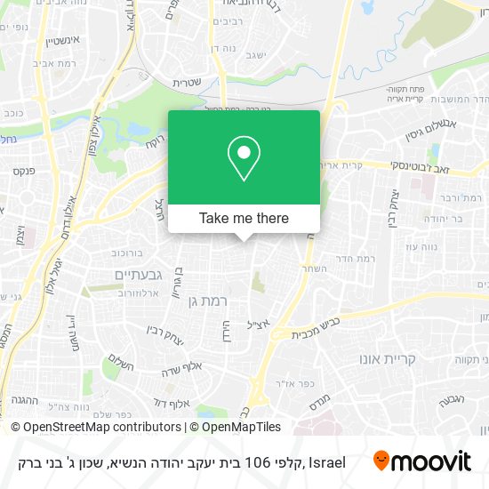 קלפי 106 בית יעקב יהודה הנשיא, שכון ג' בני ברק map