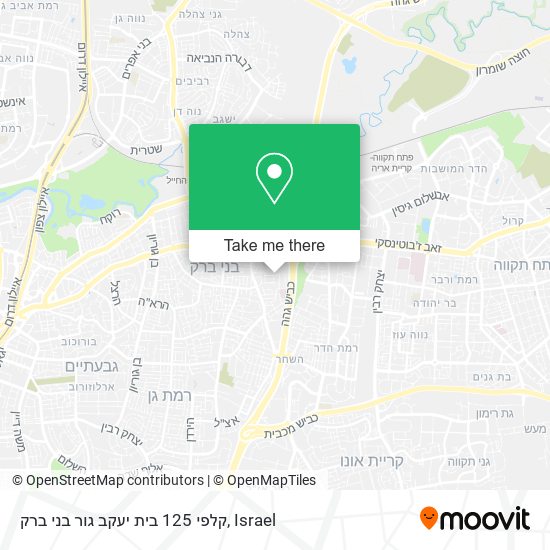 Карта קלפי 125 בית יעקב גור בני ברק
