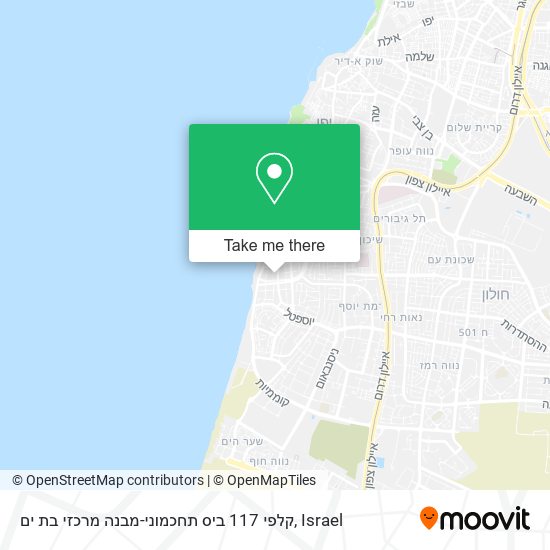 קלפי 117 ביס תחכמוני-מבנה מרכזי בת ים map