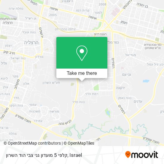 Карта קלפי 5 מועדון גני צבי הוד השרון
