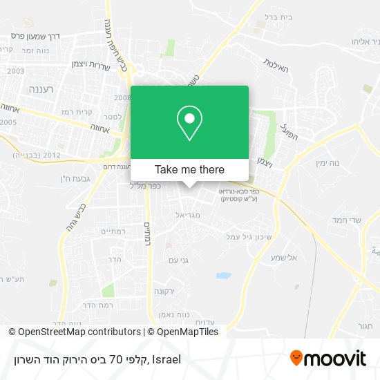 קלפי 70 ביס הירוק הוד השרון map