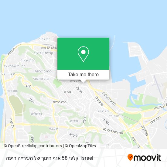 Карта קלפי 58 אגף חינוך של העירייה חיפה