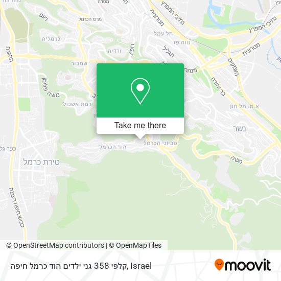 Карта קלפי 358 גני ילדים הוד כרמל חיפה