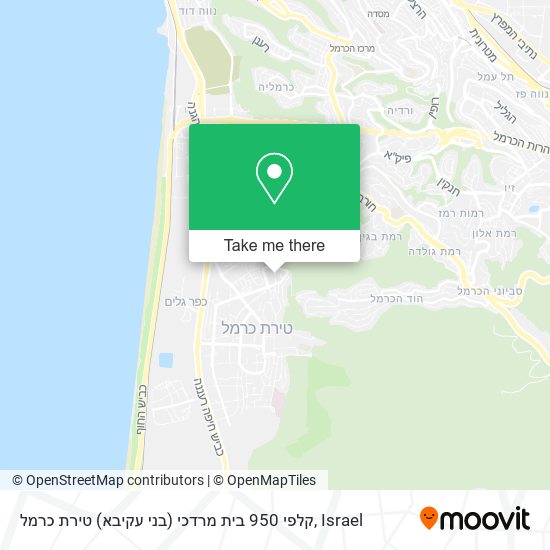 קלפי 950 בית מרדכי (בני עקיבא) טירת כרמל map