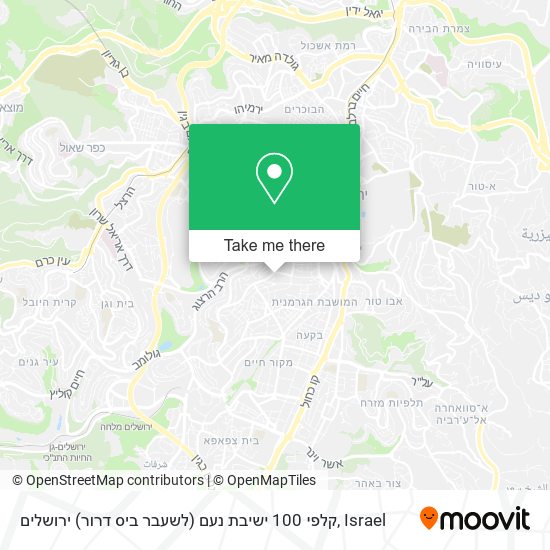 Карта קלפי 100 ישיבת נעם (לשעבר ביס דרור) ירושלים