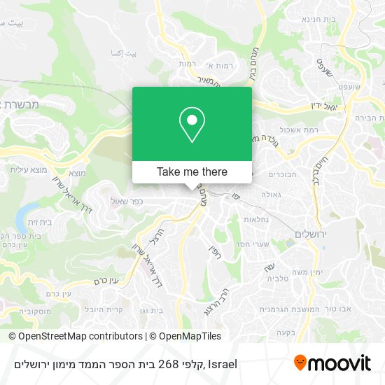 Карта קלפי 268 בית הספר הממד מימון ירושלים