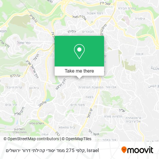 Карта קלפי 275 ממד יסודי קהילתי דרור ירושלים