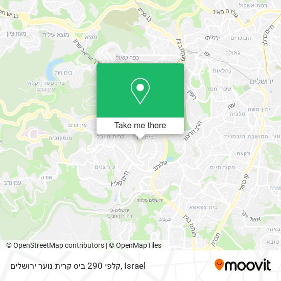 Карта קלפי 290 ביס קרית נוער ירושלים