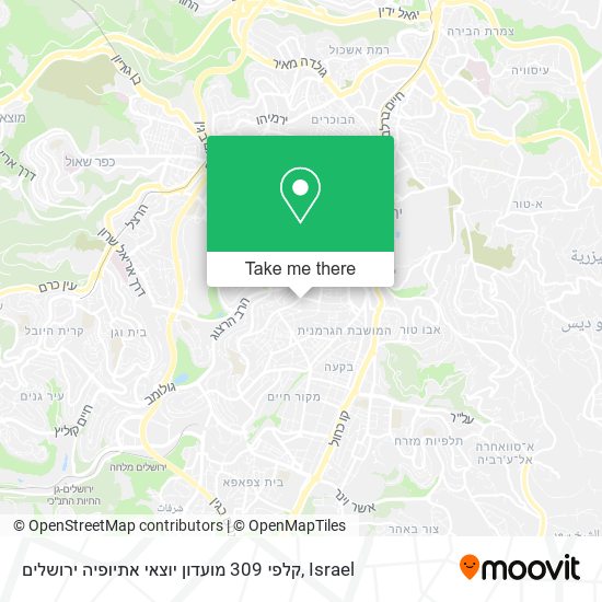 Карта קלפי 309 מועדון יוצאי אתיופיה ירושלים