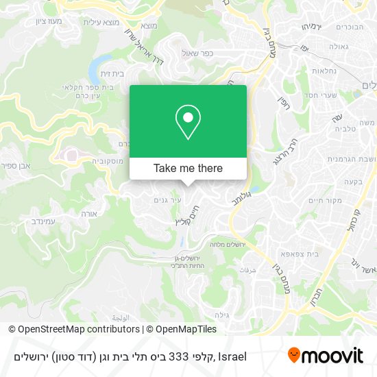 קלפי 333 ביס תלי בית וגן (דוד סטון) ירושלים map