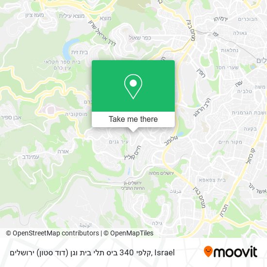 קלפי 340 ביס תלי בית וגן (דוד סטון) ירושלים map